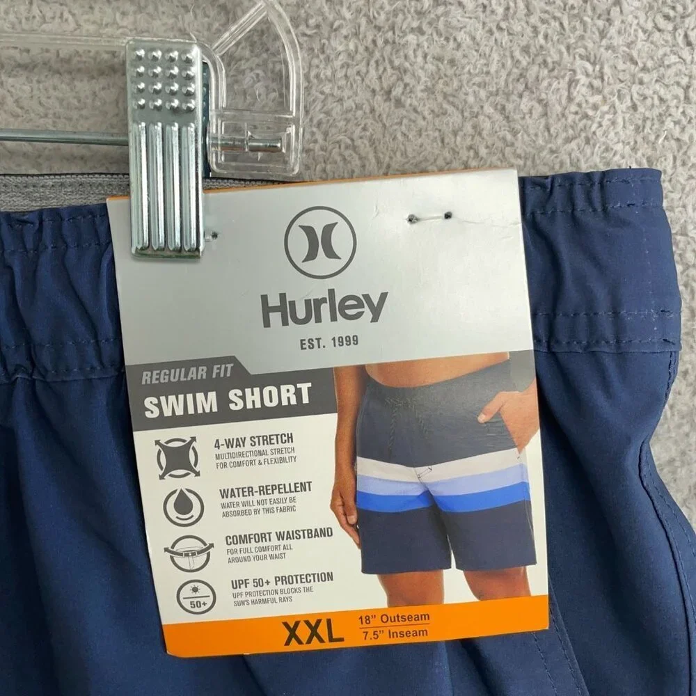 Hurley Men's XXL Swim Shorts Navy Blue Color Block N0790